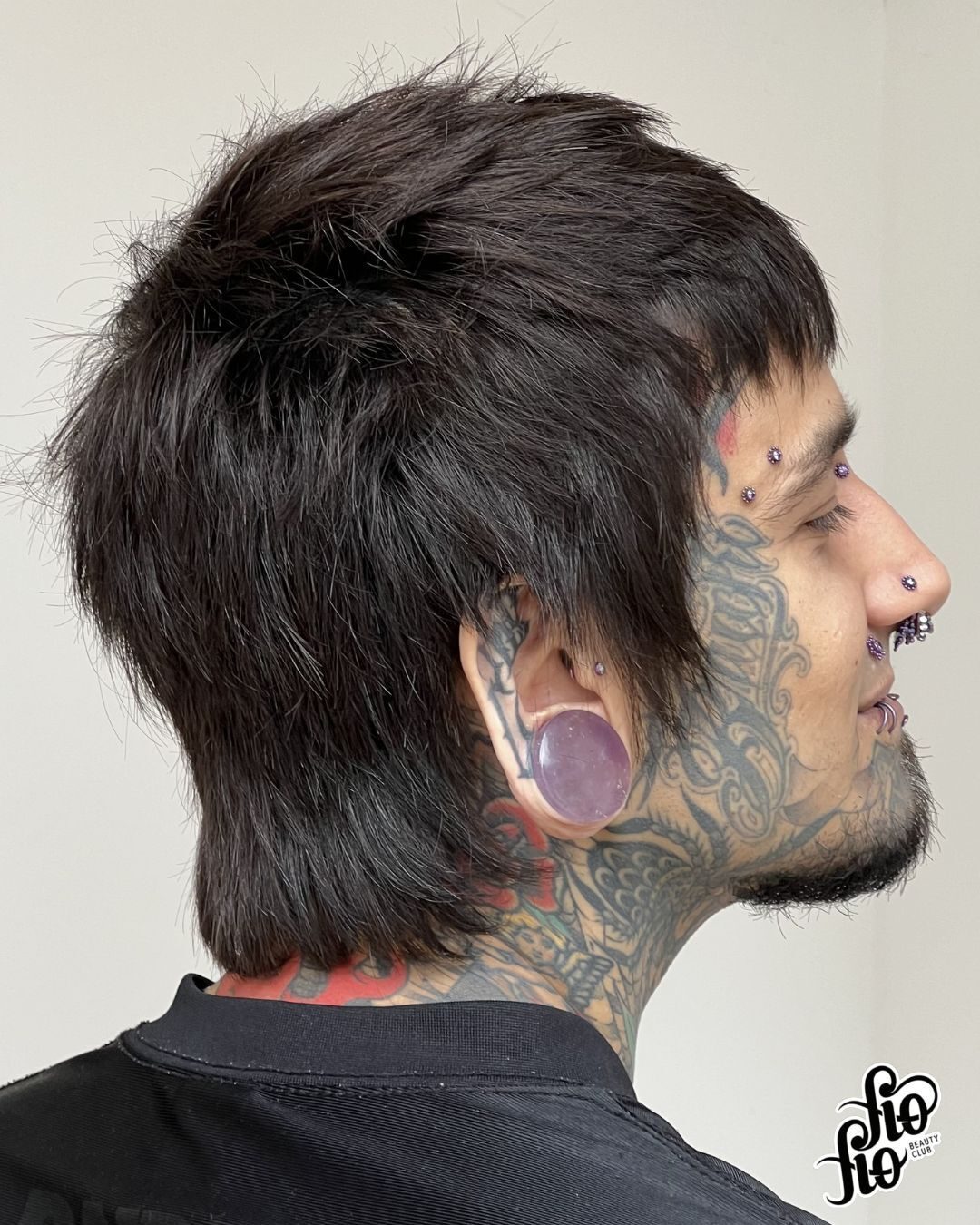 Corte punk com textura visto de costas
