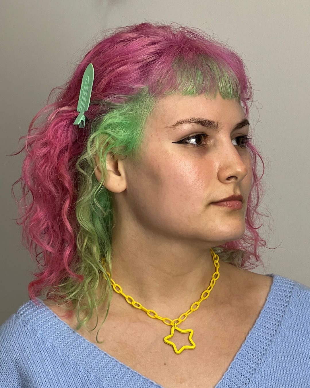 Coloração criativa rosa e verde